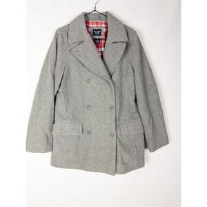 Abercrombie & Fitch Womens M Gray Wool Blend Peacoat Double Breasted